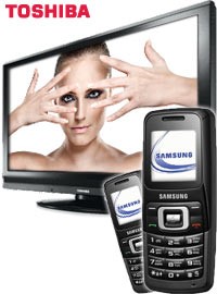 Bundle 32 Zoll LCD HD TV + 2 x Samsung SGH B130